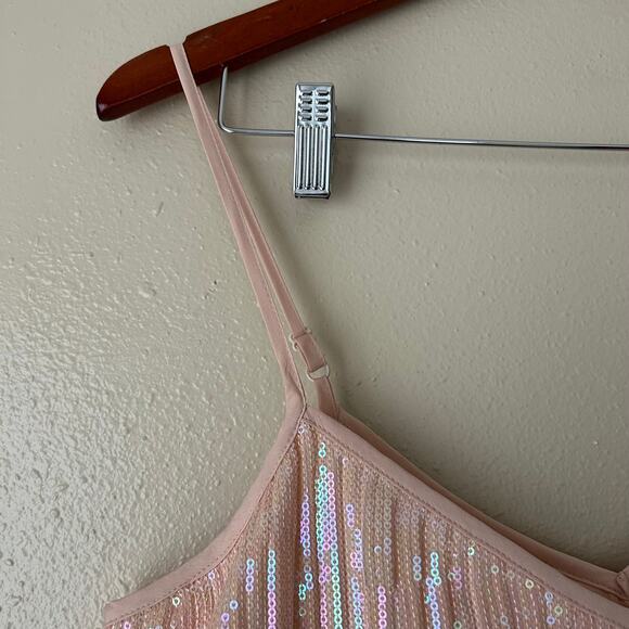 Anthropologie Pale Pink Amelie Sequin Tank Top US Size 8 - Picture 3 of 8